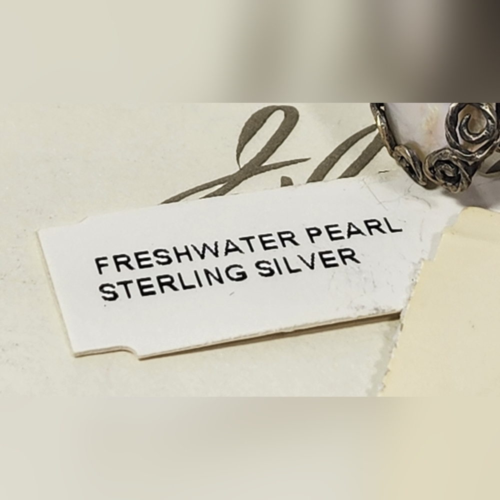 VINTAGE J.Jill STERLING SILVER FRESH WATER PEARL WOMEN'S ROUND RING SIZE 7 NWT - Picture 8 of 11